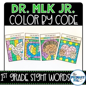 Preview of MLK Color by Code for 1st Grade Sight Words