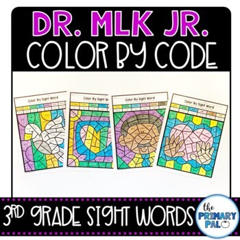 Preview of MLK Color by Code for 3rd Grade Sight Words