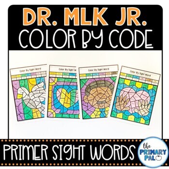 Preview of MLK Color by Code for Primer Sight Words