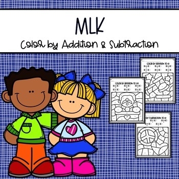 Preview of MLK Color by Number *Addition & Subtraction*
