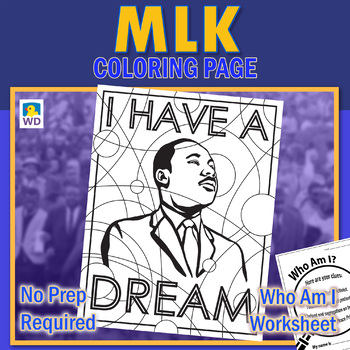 Preview of MLK Coloring Page - Martin Luther King Jr. Art Activity