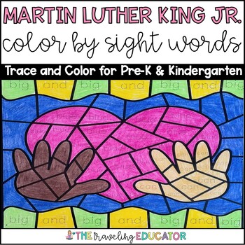 Preview of MLK Coloring Pages | Color by Sight Words