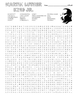 MLK DIFFICULT wordsearch, quotes, and zentangles to color. Martin ...