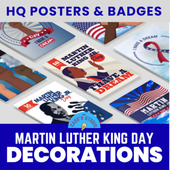 Preview of MLK Day 2023 - Printable Posters and Badges - HQ Design