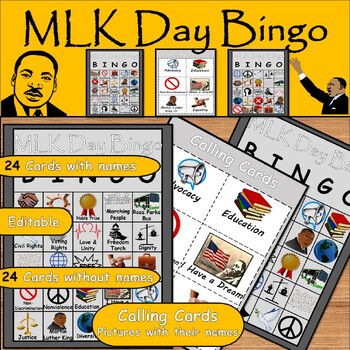 Preview of Black History Month Bingo Game/ Calling Cards/ Martin Luther King J.r Day Bingo
