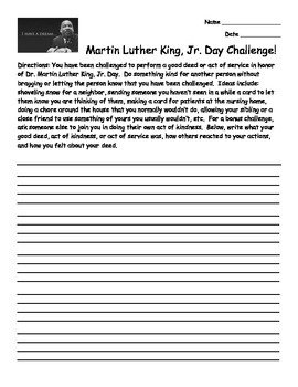Preview of MLK Day Challenge
