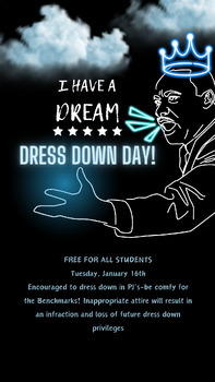 Preview of MLK Day Dress Down Flyer