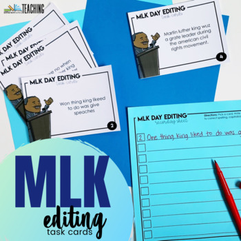 Preview of January Fix the Sentence Editing: MLK Jr. Proofreading Task Cards