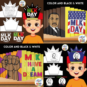 Preview of MLK Day & I Have A Dream Bundle; Agamographs and Hat Crown, Black History Month
