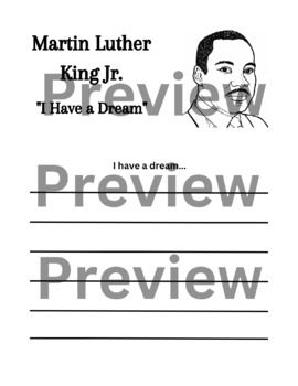 MLK Day I Have a Dream writing prompt by ABC Affirmations | TPT