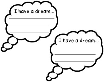 Preview of MLK Day -- I have a dream -- Cloud Template for Bulletin Board