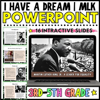 Preview of MLK Day Martin Luther King, Jr Biography PowerPoint 3rd 4th 5th Grade