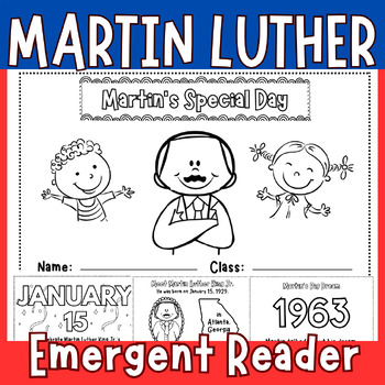 Preview of BHM: Martin Luther king JR Mini Book for Early Emergent Reader Kindergarten