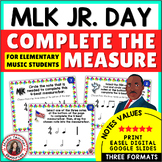 MLK Day Music Activities - Music Note Values - Complete th
