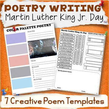 Preview of MLK Day Poetry Writing Activity Packet - Martin Luther King Jr. Poem Templates