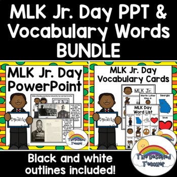 Preview of MLK Day PowerPoint & Vocabulary Words BUNDLE | Martin Luther King Day PPT