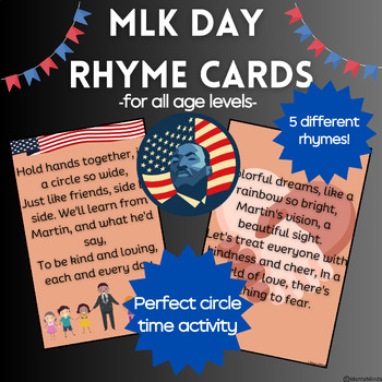 Preview of MLK Day Rhyme Cards (Montessori, Preschool)