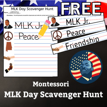 Preview of MLK Day Scavenger Hunt//Montessori (FREE)