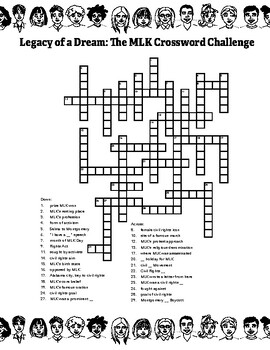 Preview of MLK Day Special Crossword Puzzle - Civil Rights & Martin Luther King Day