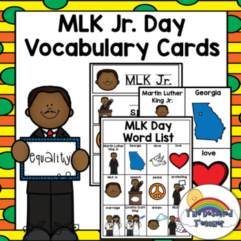Preview of MLK Day Word List | Martin Luther King Day Pocket Chart Words | Vocabulary Word