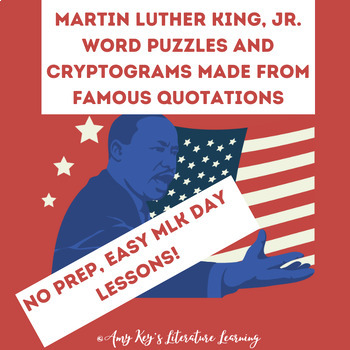 Preview of MLK Day Word Puzzles and Cryptograms Bundle No Prep Lesson Middle & High School