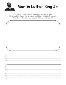 MLK Day Worksheet (Love and Respect) by Miss Vargas - Classroom | TpT