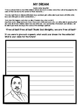 MLK FREE Writing Activity Differentiated for ALL GRADES | TPT