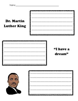 MLK Graphic Organizer and I Have a Dream Project by Jessica White