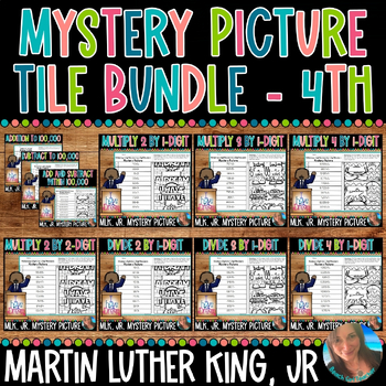 Preview of MLK, JR. 4TH GRADE MYSTERY PICTURE BUNDLE | 4.NR.2 | 4.NBT.B.5 | 5.NBT.B.6