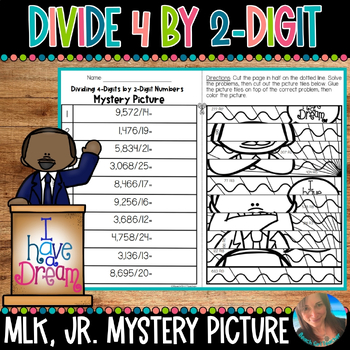 Preview of MLK, JR. DIVIDE 4-DIGITS BY 2-DIGIT NUMBERS MYSTERY PICTURE TILES | 5.NBT.B.6