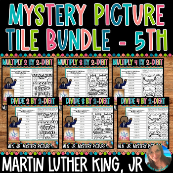 Preview of MLK, JR. MULTIPLICATION AND DIVISION MYSTERY PICTURES BUNDLE | 5.NBT.B.5