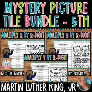 Preview of MLK, JR. MYSTERY PICTURE TILES BUNDLE | 5.NBT.B.5 | 4.NBT.B.6 | 4.NR.2.4
