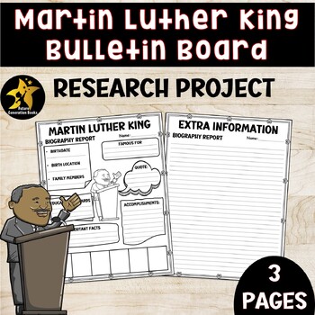 Preview of MLK JR Research Project Martin Luther King Day Bulletin Board Biography Template