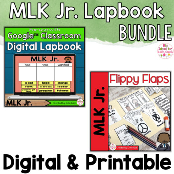 Preview of MLK Jr Activities Interactive Notebook Digital and Printable Bundle