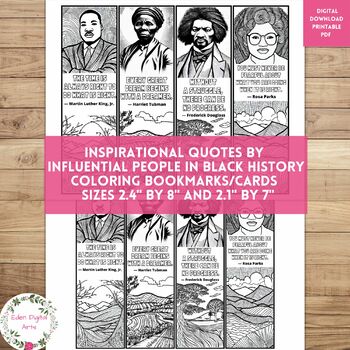 Preview of MLK Jr Black History Influential People Quotes Coloring Bookmarks DIY Gift Craft