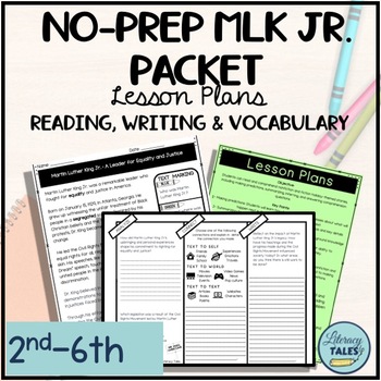 Preview of MLK Jr.  Close Reading, Vocabulary, Writing  No Prep Packet Black History Month