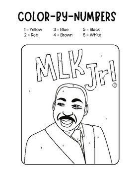 Preview of MLK Jr. Color-By-Number