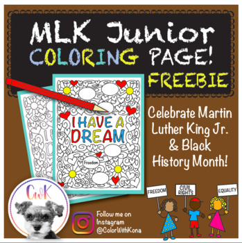Preview of Martin Luther King Jr. Coloring Page FREEBIE!