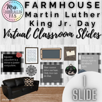 Preview of MLK Jr Day Farmhouse Virtual Classroom for Bitmoji ™ and Google Slides™