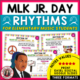 MLK Jr. Day Music Rhythm Worksheets - Match the Rhythm to 