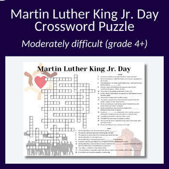 Preview of MLK Jr. Day crossword puzzle — great research activity (grade 4+)