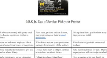 Preview of MLK Jr. Day of Service: Pick your Project!