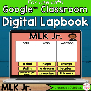 Preview of MLK Jr Digital Interactive Notebook Google Classroom