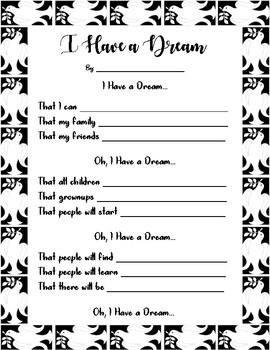 Preview of MLK Jr. - I Have a Dream poem - January Family Project