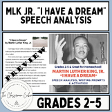 MLK Jr. "I Have a Dream" Speech Analysis for Grades 2-5 an