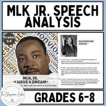 Preview of MLK Jr. "I Have a Dream" Speech Analysis for Grades 6-8 and Homeschool
