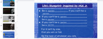 Preview of MLK Jr.  - What is your life's blueprint? Google Slides