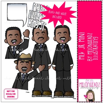 Preview of MLK Jr clip art MINI by Melonheadz Clipart