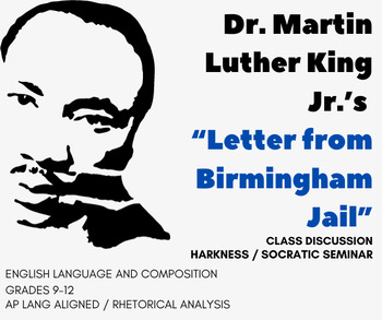 Preview of MLK - Letter from Birmingham Jail Discussion Activity Socratic Seminar /Harkness