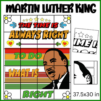 Preview of Black History Month MLK Martin Luther King Collaborative Poster Door Decoration